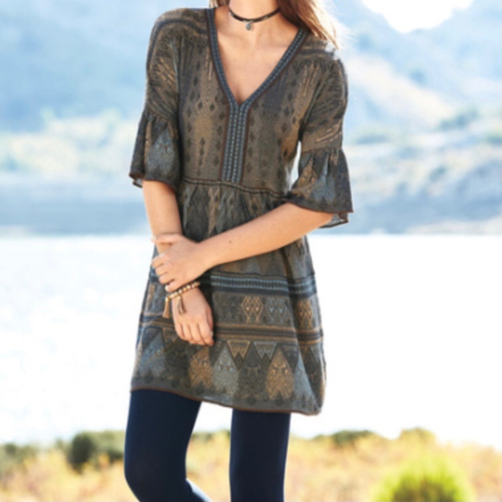 Peruvian Connection Brown Patterned Mini Dress - Picture 9 of 9